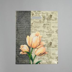 Пакет "Мемуары", полиэтиленовый, с вырубной ручкой, 38 х 47 см, 60 мкм - 50 шт.