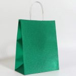 Пакет подарочный бумажный с глиттером лазурный, 21 х 11 х 27 см - 5 шт.