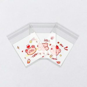 Пакет БОПП с липкой лентой, "Корейский стиль", 7*7+3см МИКС - 100 шт.