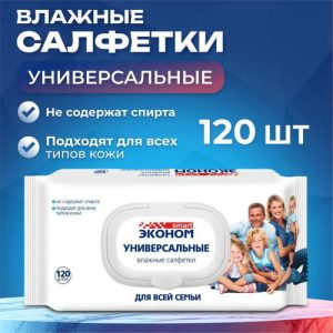 Влажные салфетки «Эконом Smart», для всей семьи, 120 шт