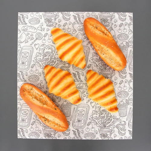 Бумага парафинированная "Завтрак", в листах, 0,38 х 0,42 м - 200 шт.