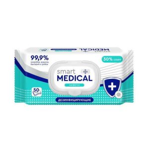 Влажные салфетки Smart medical, дезинфицирующие, 50 шт