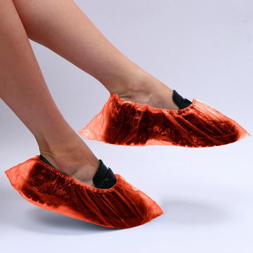 Бахилы оранжевые ПНД 300х100 мм 28 мкр 1,9 гр 25 пар/уп