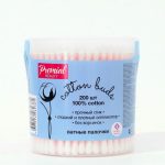 Ватные палочки Premial Classic, стакан, 200 шт