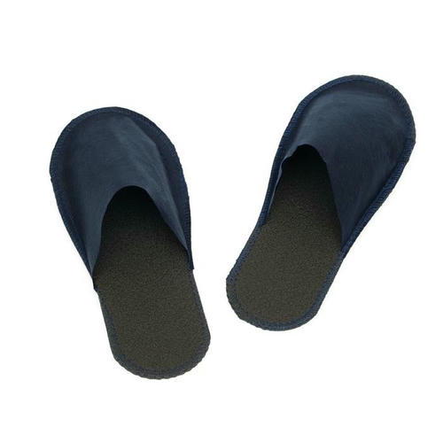 Тапочки одноразовые Стандарт Лайт серые / синие, с закрытым мысом — изображение 2