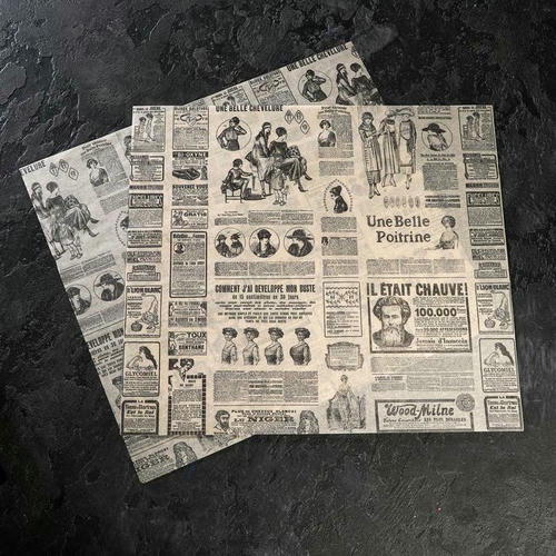 Подпергамент, пищевой "Французская газета", в листах, 0,38 х 0,42 м - 200 шт.