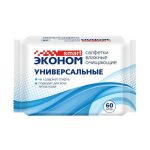 Влажные салфетки Эконом Smart очищающие, универсальные, 60 шт