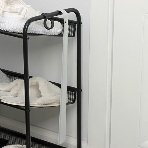 Ложка-рожок для обуви с крючком, 45 см, цвет серый — изображение 2