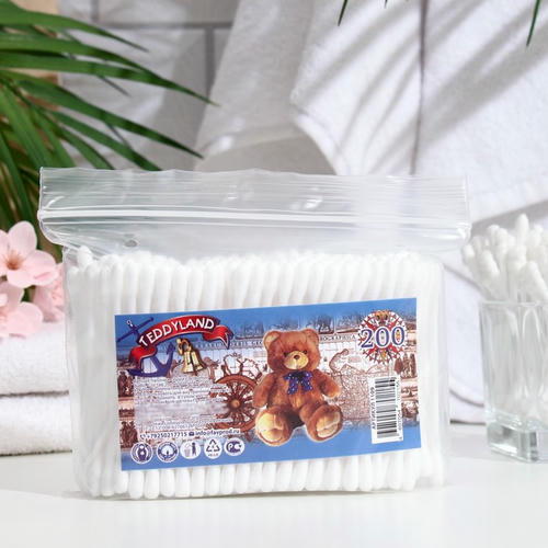Ватные палочки Teddyland, 200 шт