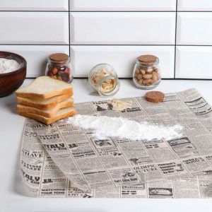 Бумага упаковочная "Газета", бежевая, жиростойкая, с парафином 39 х 39 см - 200 шт.