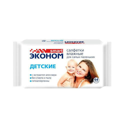 Влажные салфетки «Эконом Smart», детские, 64 шт — изображение 2